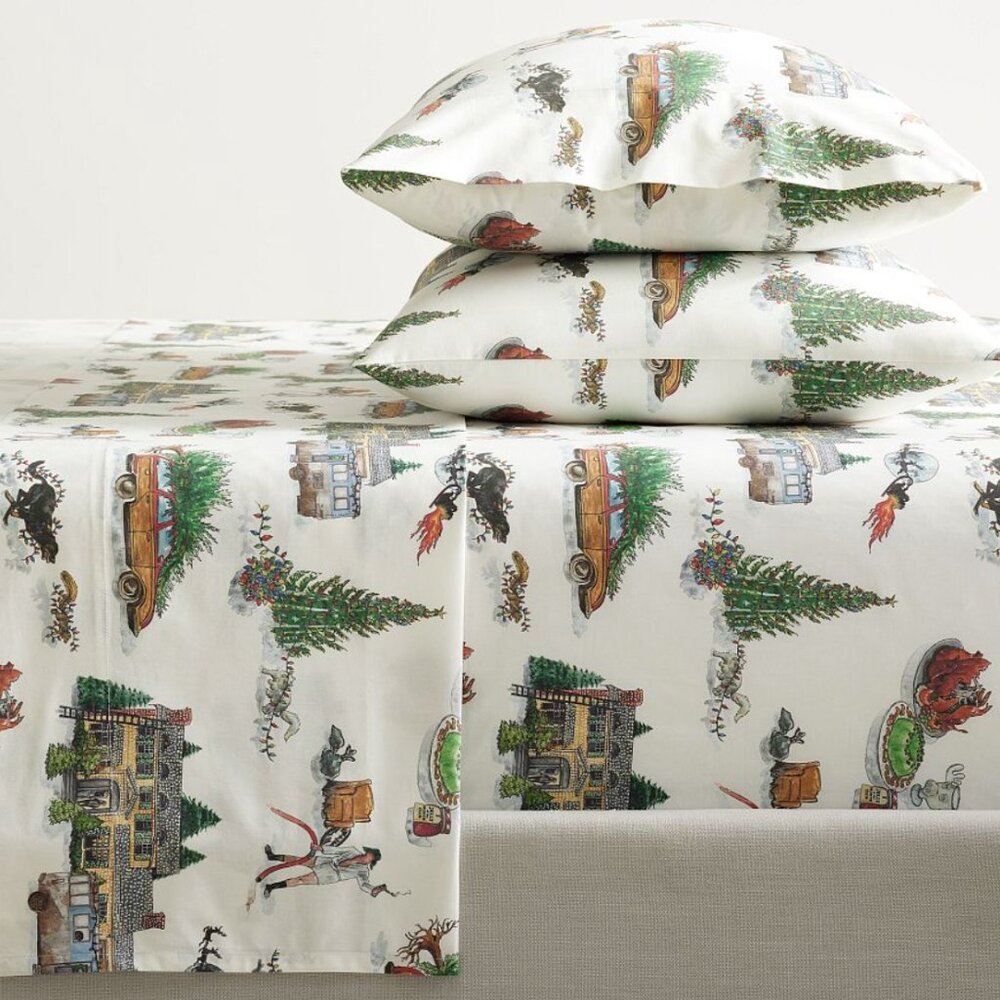 NEW Pottery Barn National Lampoon Christmas Vacation KING Size Sheet Set
